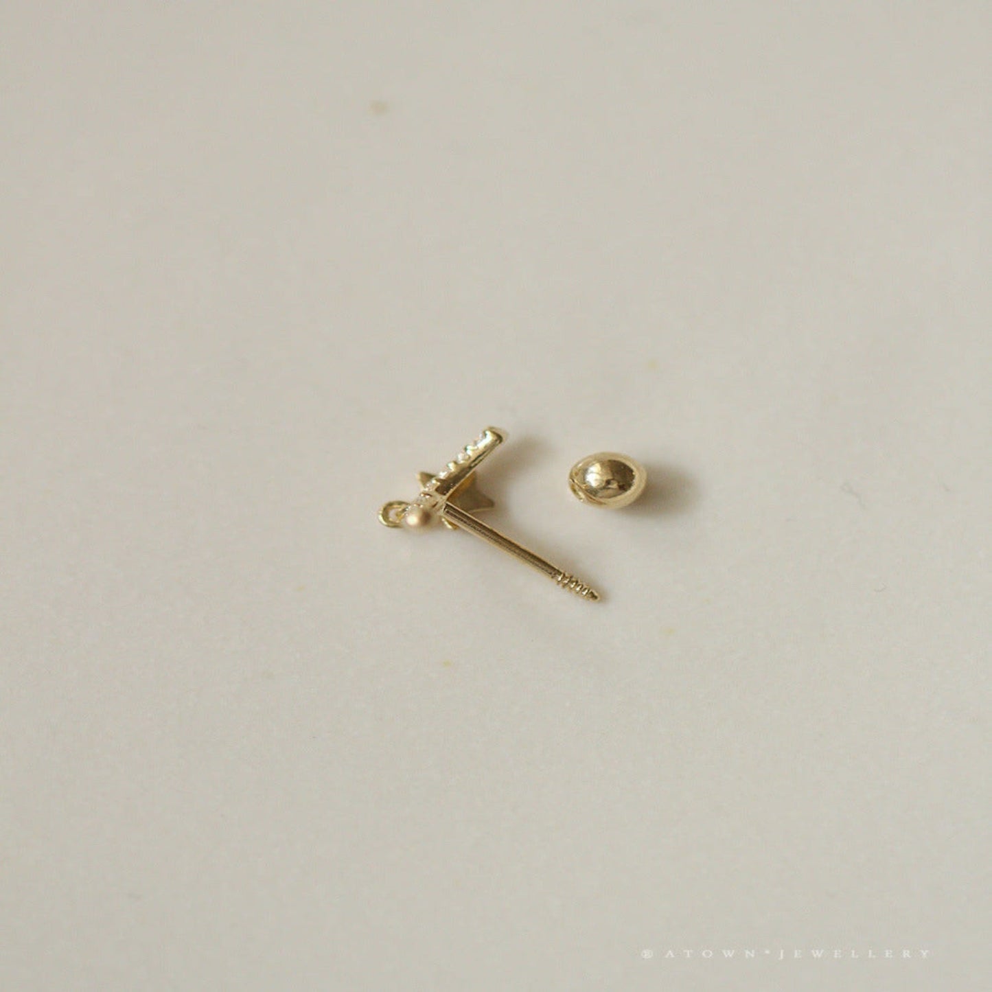 Gold Crystal Star Moon Stud JLT13798