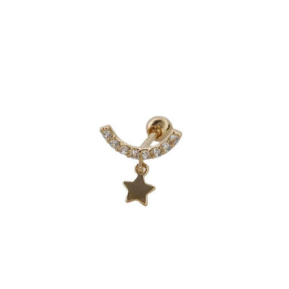 Gold Crystal Star Moon Stud JLT13798
