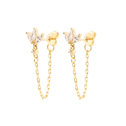 Gold Textured Curved Earrings JLT13808