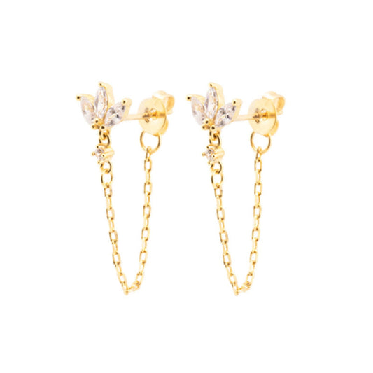 Gold Textured Curved Earrings JLT13808