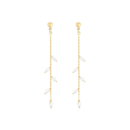 Gold Crystal Willow Drop Earrings JLT13811