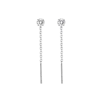Silver Sparkling Dangle Stud Earrings JLT13812
