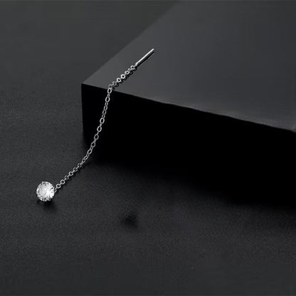 Silver Sparkling Dangle Stud Earrings JLT13812