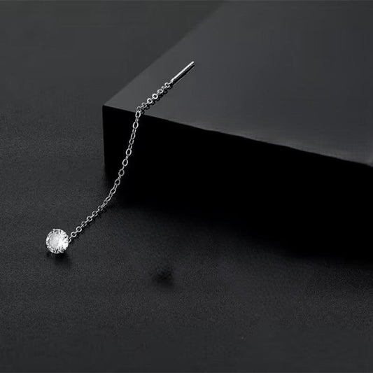 Silver Sparkling Dangle Stud Earrings JLT13812