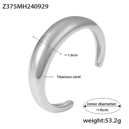 Chunky Open Cuff Silver-Finish Bracelet JLTB0661