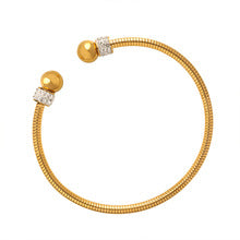Flexible Cord Rhinestone Bead Opening Kada Bracelet JLTB0688