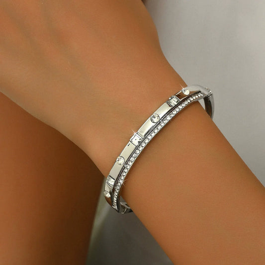 Radiant Elegance Silver Bangle high-end niche exquisite bracelet  JLTB0727