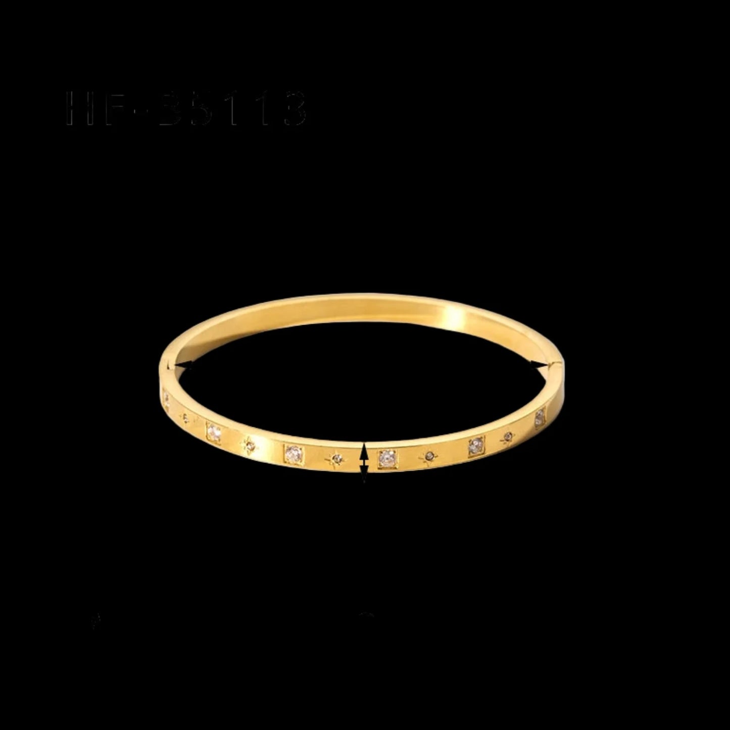 Radiant Gold Bangle with Zircon Accents bracelet JLTB0731