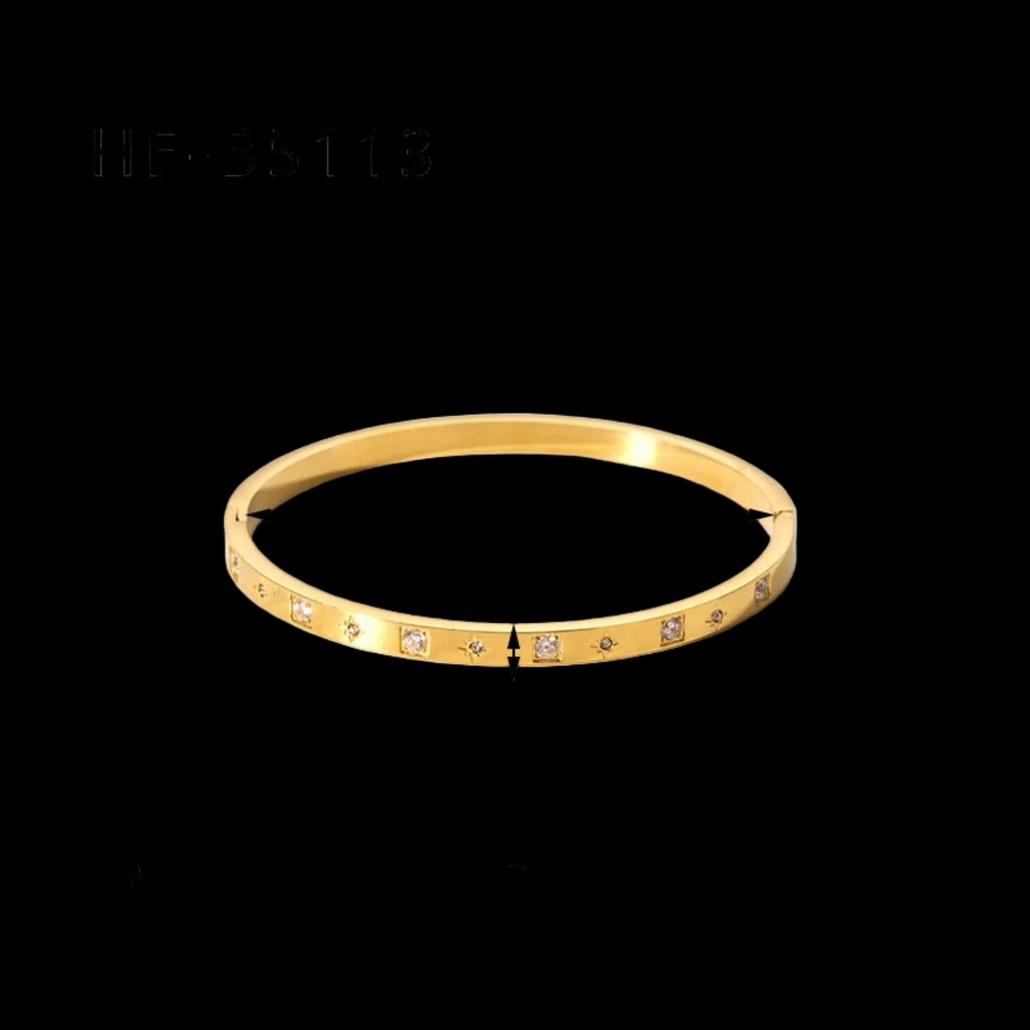 Radiant Gold Bangle with Zircon Accents bracelet JLTB0731