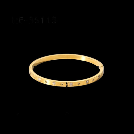 Radiant Gold Bangle with Zircon Accents bracelet JLTB0731