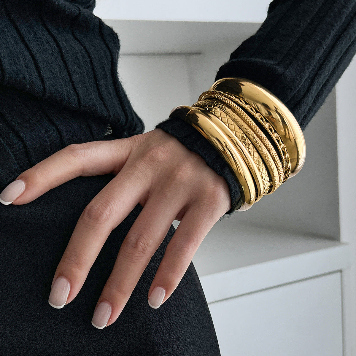 Gold Gilded Bracelet Bangle (PACK OF 4) JLTB0815