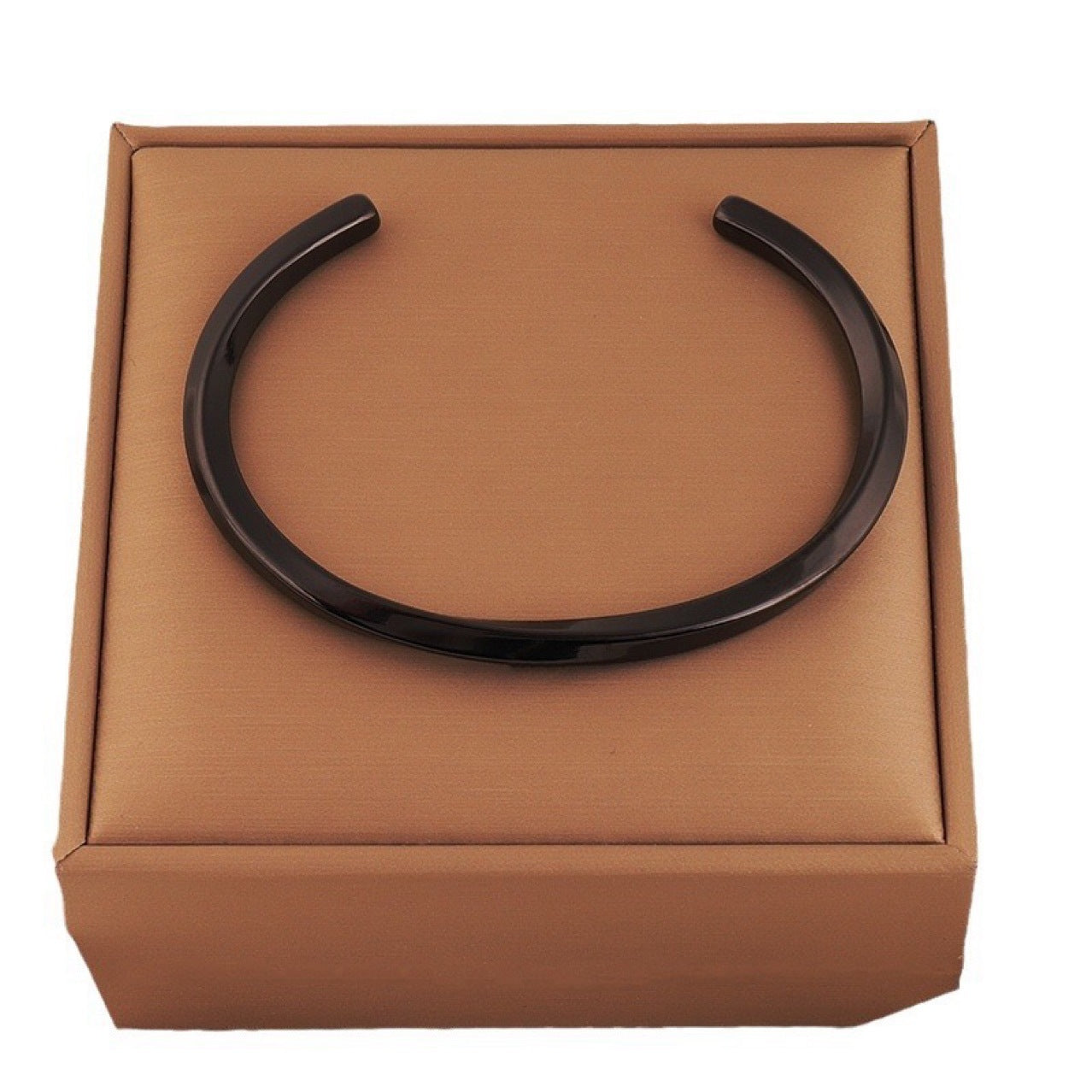 Minimalist Matte Black Metal Unisex Bangle Bracelet JLTB0835