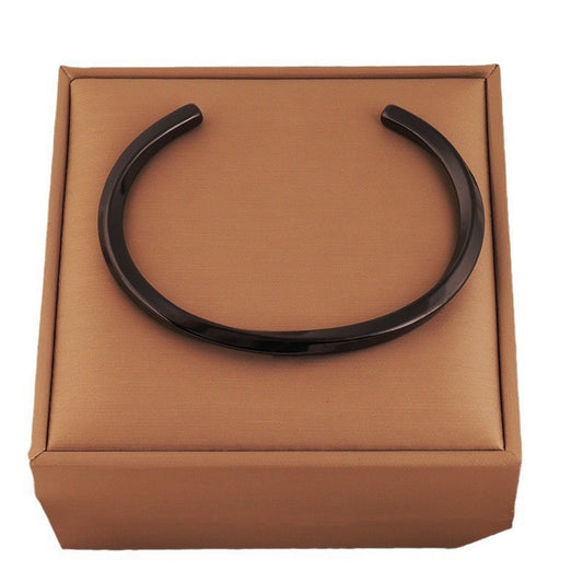 Minimalist Matte Black Metal Unisex Bangle Bracelet JLTB0835
