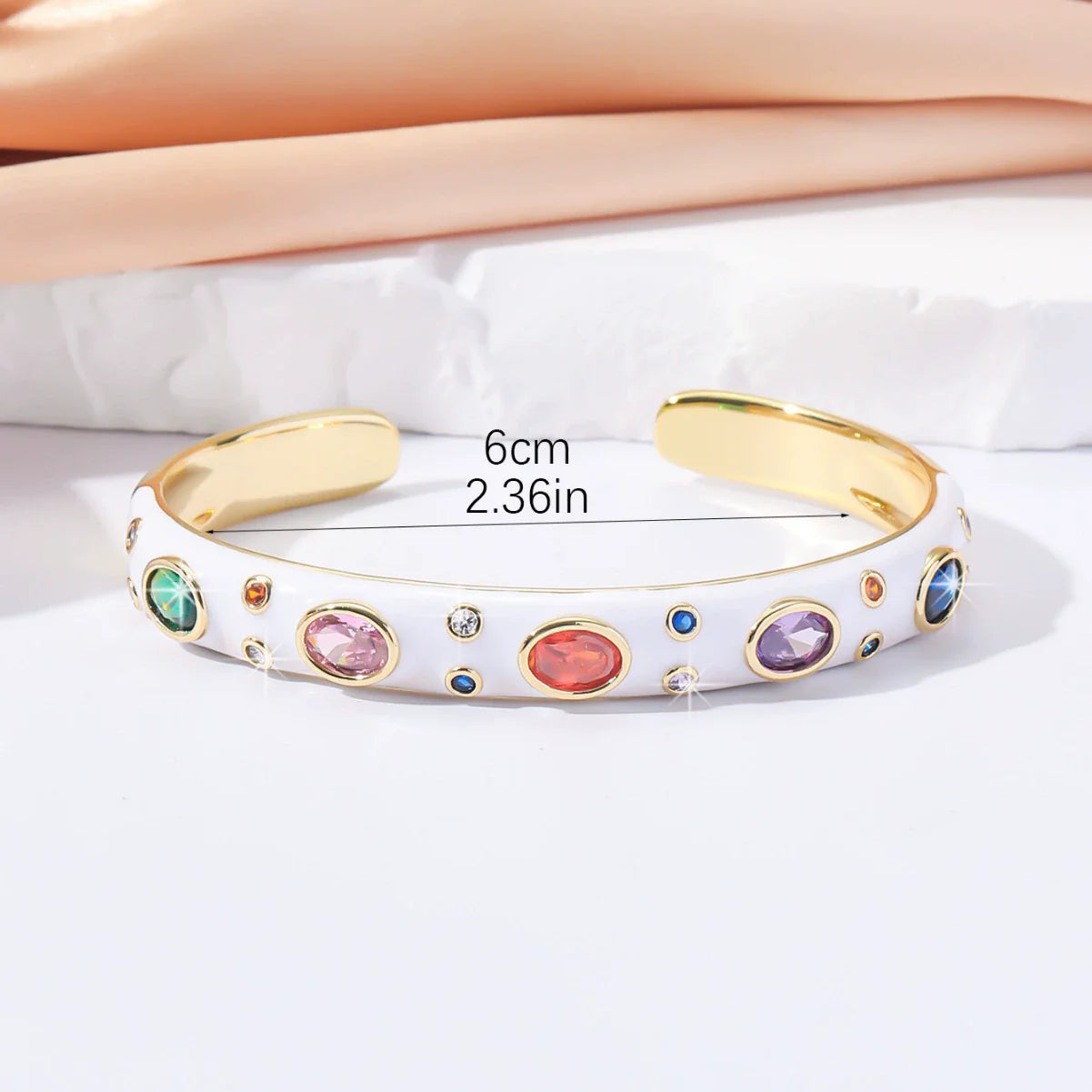 Radiant Multicolor Gemstone Cuff Bracelet JLTB0849