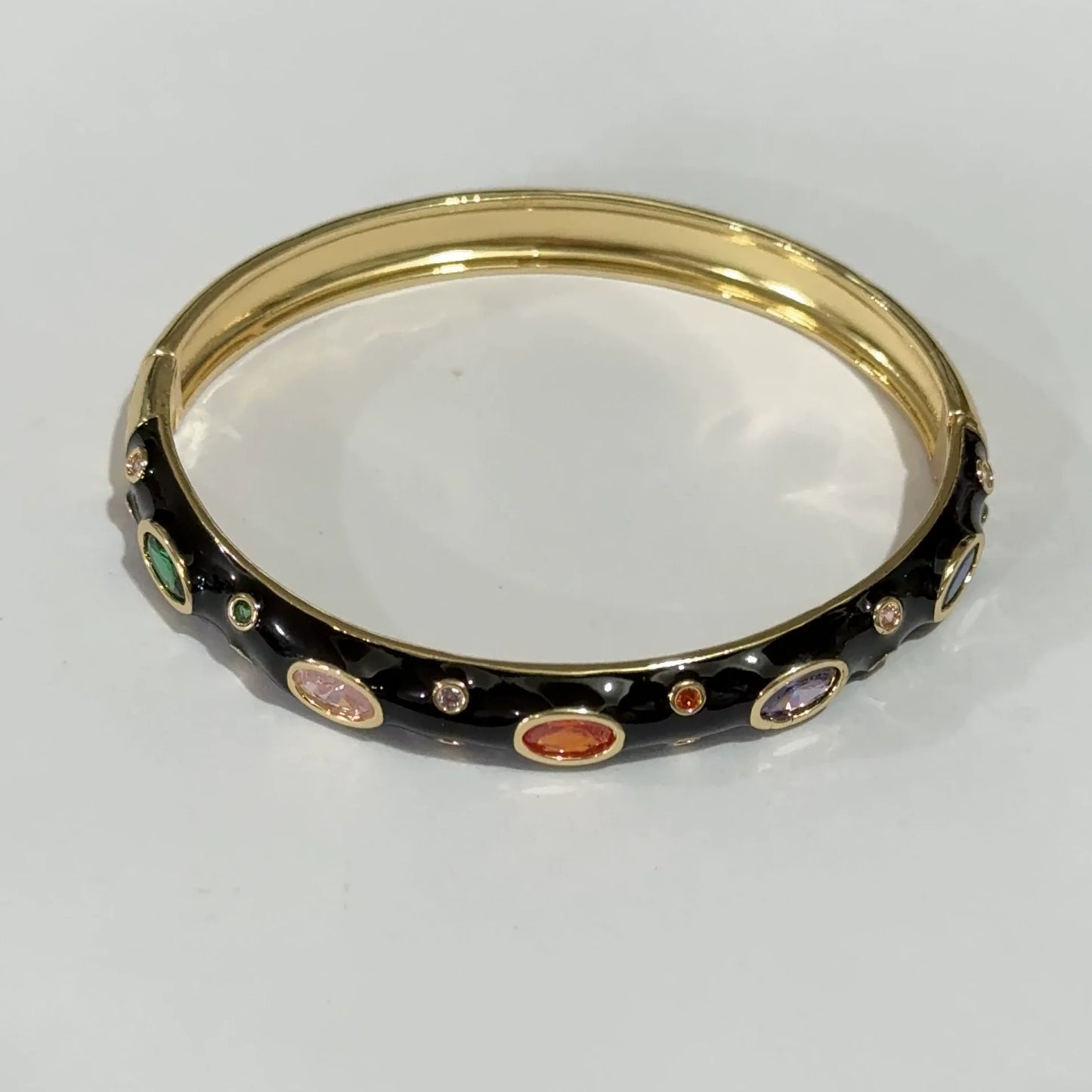 Lustrous Gemstone Harmony Black Bangle JLTB0851