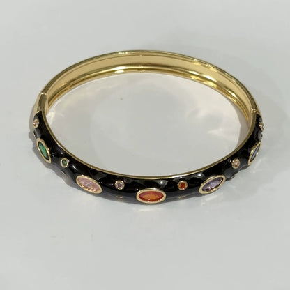 Lustrous Gemstone Harmony Black Bangle JLTB0851