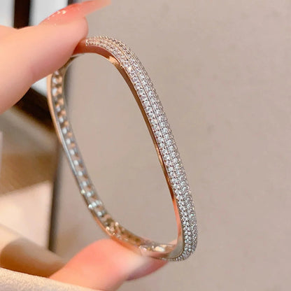 Elegant Luxe Pavé Diamond Statement Bangle JLTB0854