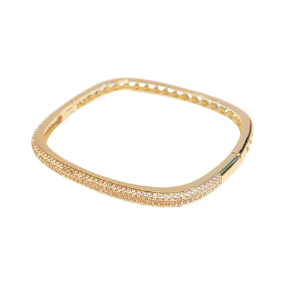 Elegant Rectangular Bangle with Sparkling Stone Accents JLTB0855