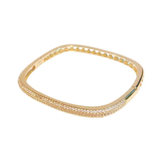 Elegant Rectangular Bangle with Sparkling Stone Accents JLTB0855