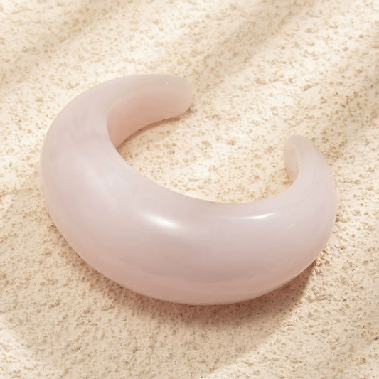 Just LiL things Soft Pink Resin Cuff – Bold Dome Design JLTB0898
