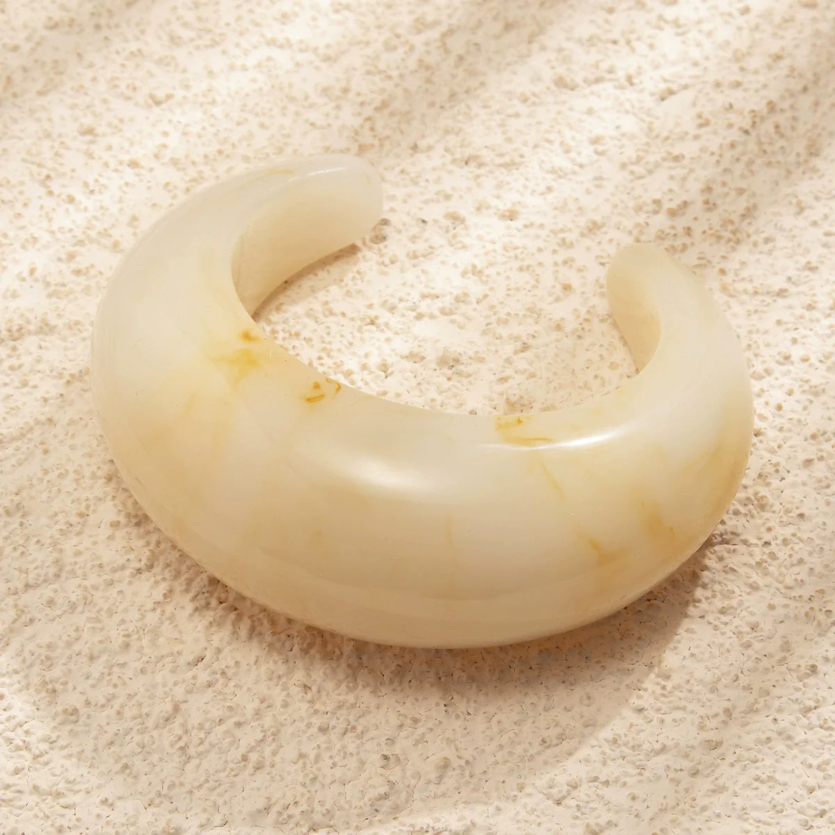 Just Lil Things Ivory Marbled Resin Cuff – Bold Dome Design JLTB0899