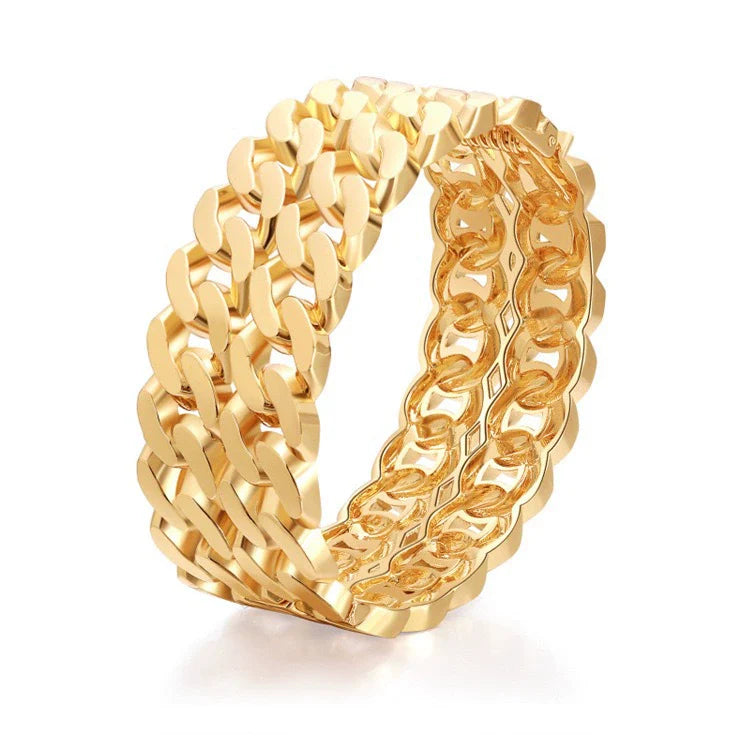 Bold Cuban Link Chain Bracelet – Wide Gold-Tone Statement Band JLTB0918