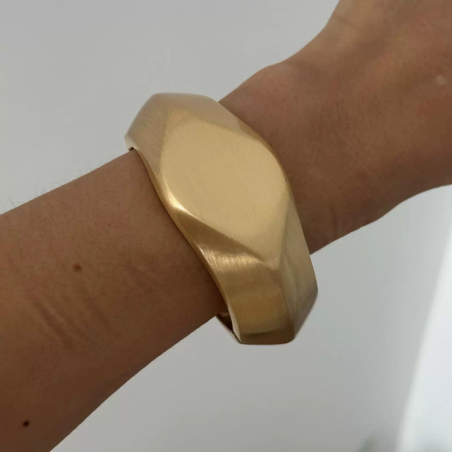 Just Lil Things Bold Geometric Gold Matte Cuff Bracelet Design JLTB0923