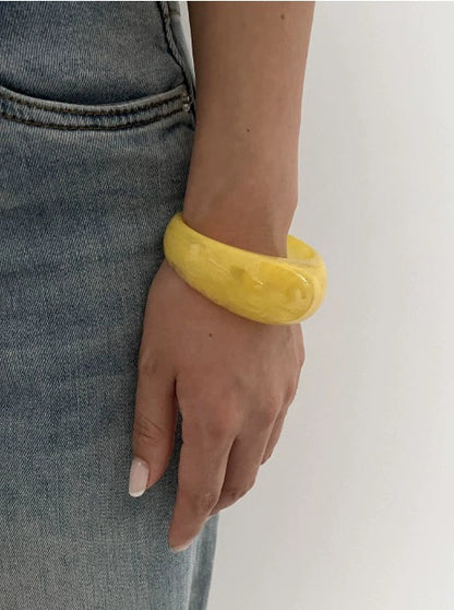 Just Lil Things Sunshine Yellow Glossy Resin Bracelet Design JLTB0926