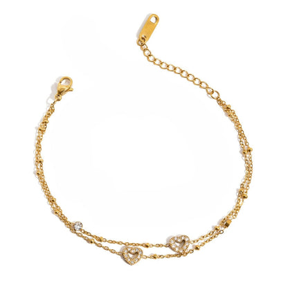Just Lil Things Heart Crystal Chain Bracelet JLTB0971
