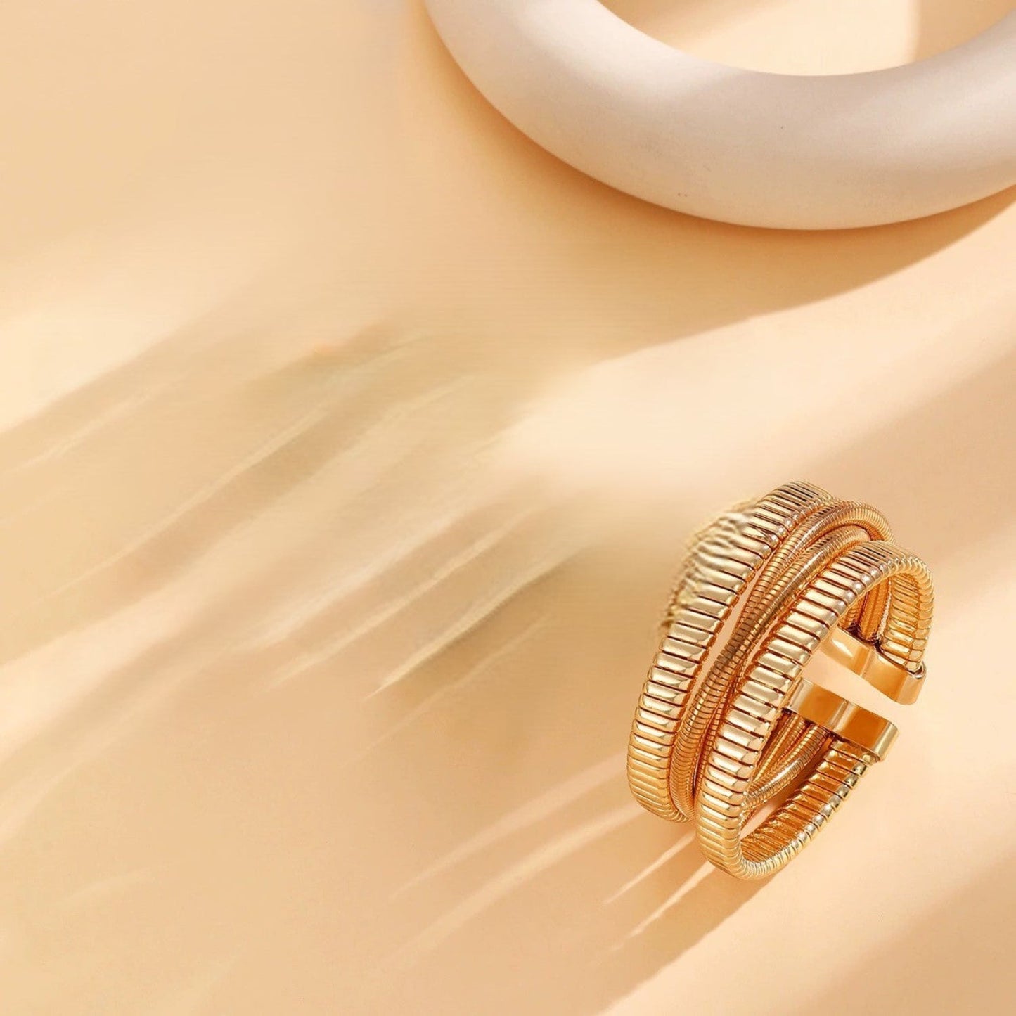 Just Lil Things Luxe Golden Coil Cuff Bracelet JLTB0978