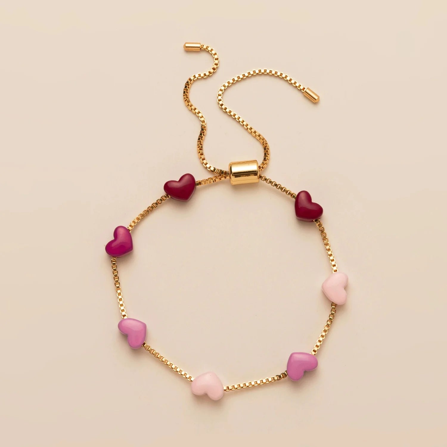 Pink Ombre Heart Bolo Bracelet JLTB1001