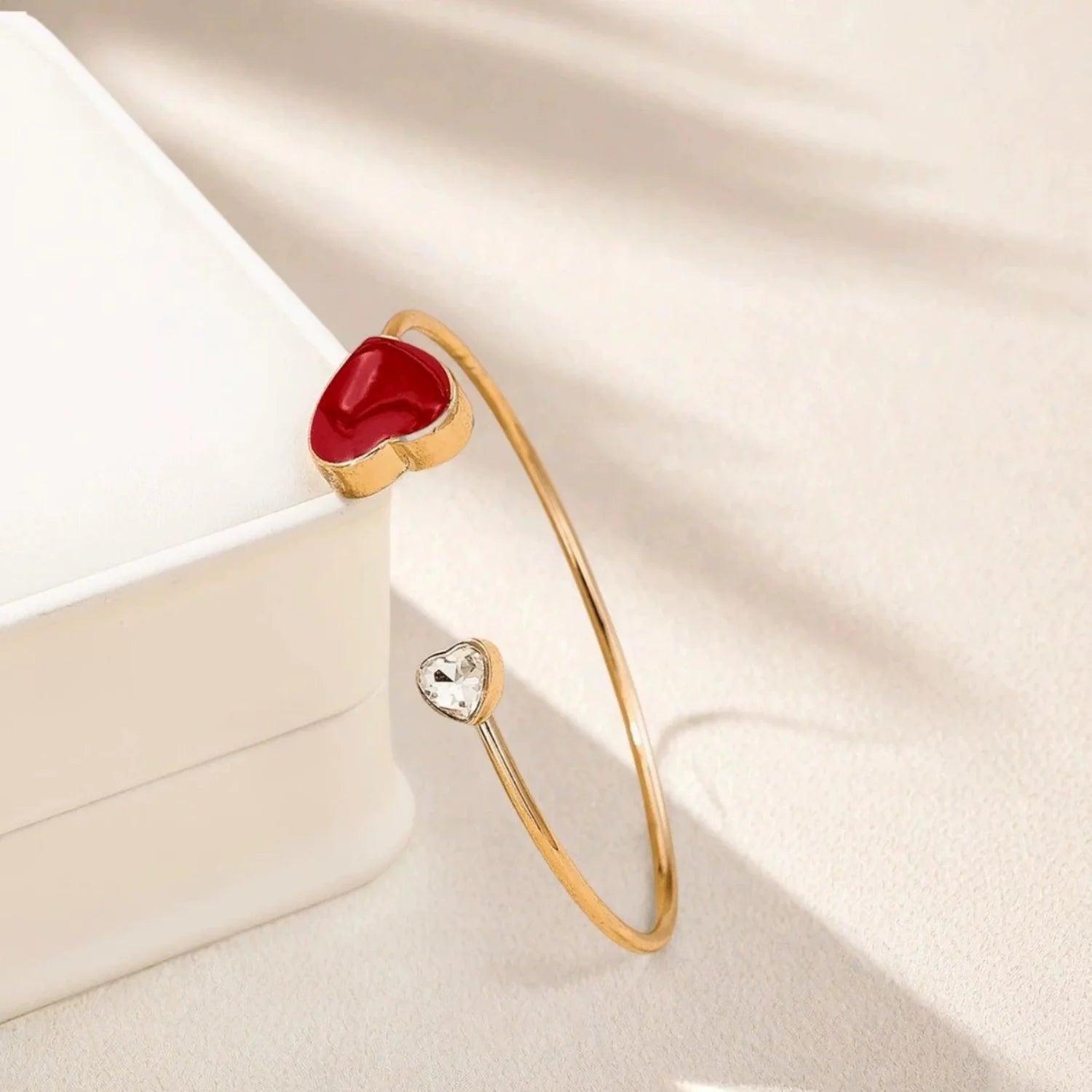 Gold Dual Heart Open Bangle JLTB1004