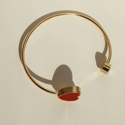 Gold Dual Heart Open Bangle JLTB1004