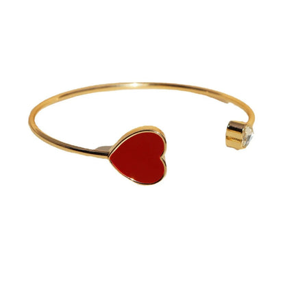 Gold Dual Heart Open Bangle JLTB1004