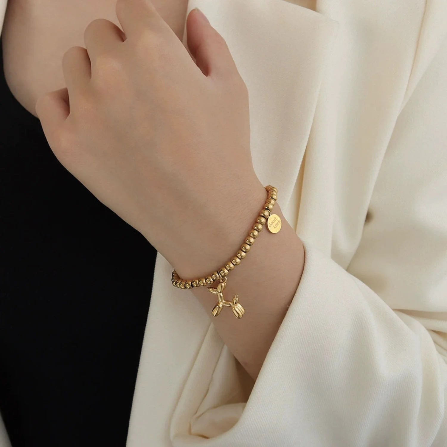 Golden Balloon Dog Bead Bracelet JLTB1028