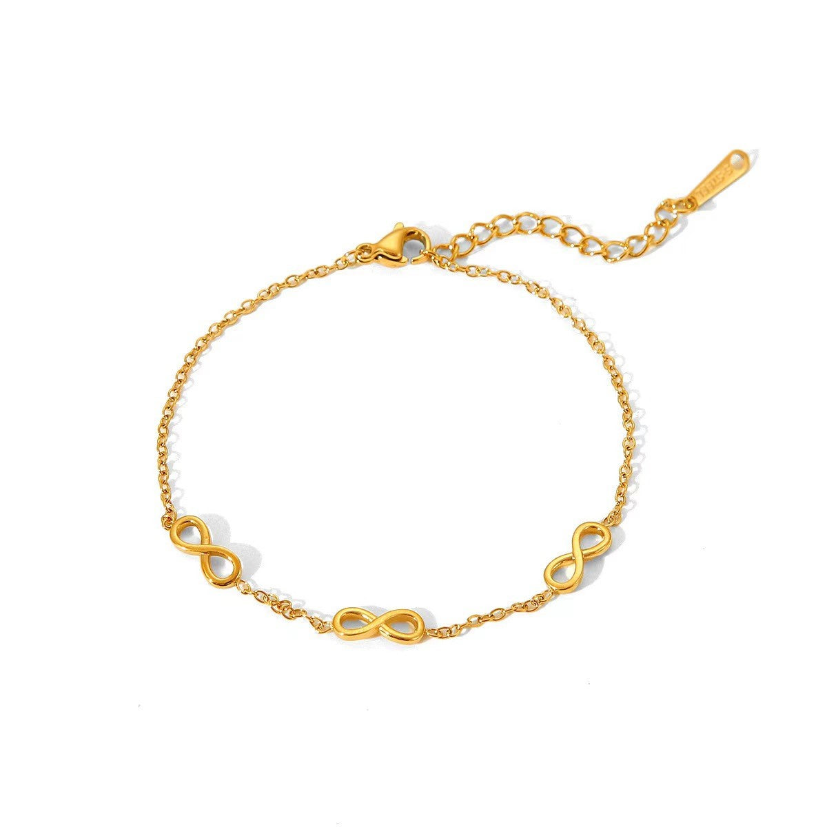 Gold Infinity Station Link Bracelet JLTB1044