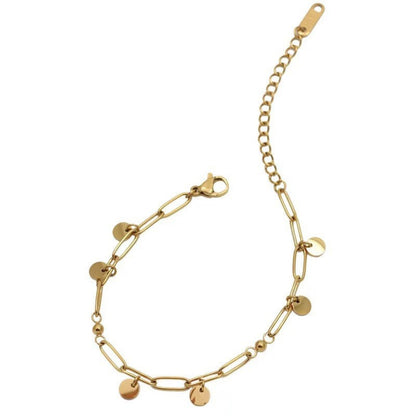 Gold Disc Charm Link Bracelet JLTB1060