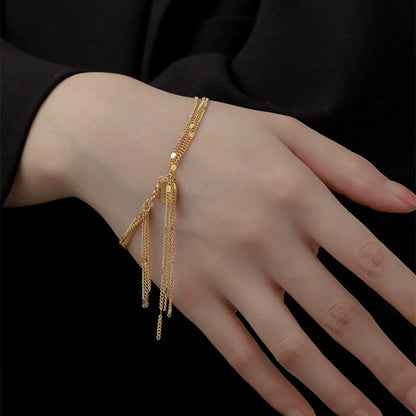Gold Layered Sequined Chain Bracelet JLTB1063