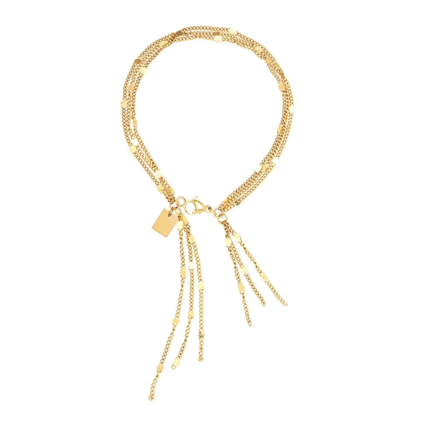 Gold Layered Sequined Chain Bracelet JLTB1063