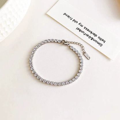 Silver Bezel Solitaire Tennis Bracelet JLTB1064