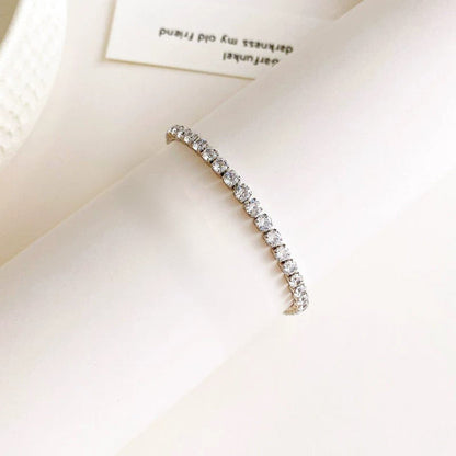 Silver Bezel Solitaire Tennis Bracelet JLTB1064