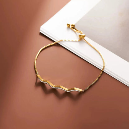 Zigzag Crystal Bolo Bracelet JLTB1069