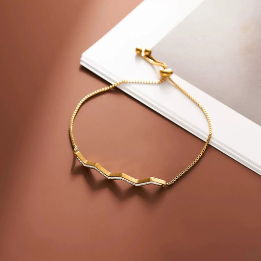 Zigzag Crystal Bolo Bracelet JLTB1069