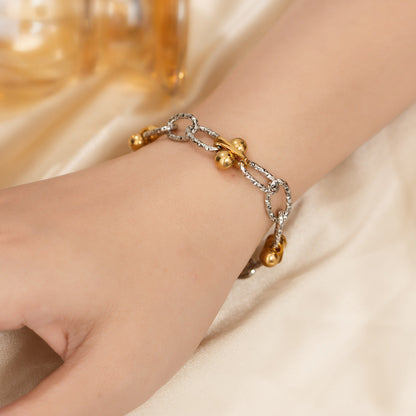 Silver Gold Two-Tone Link Bracelet JLTB1073
