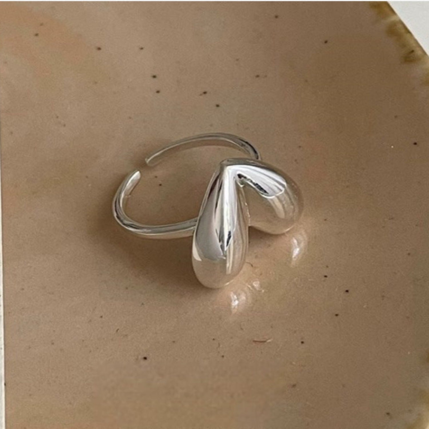Sterling Silver Heart Adjustable Open Ring JLTR0528
