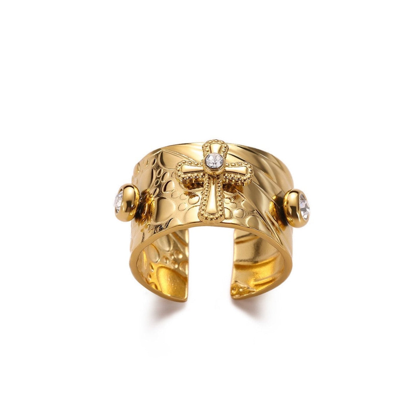 Gold Spinner Cross Band Ring JLTR0723