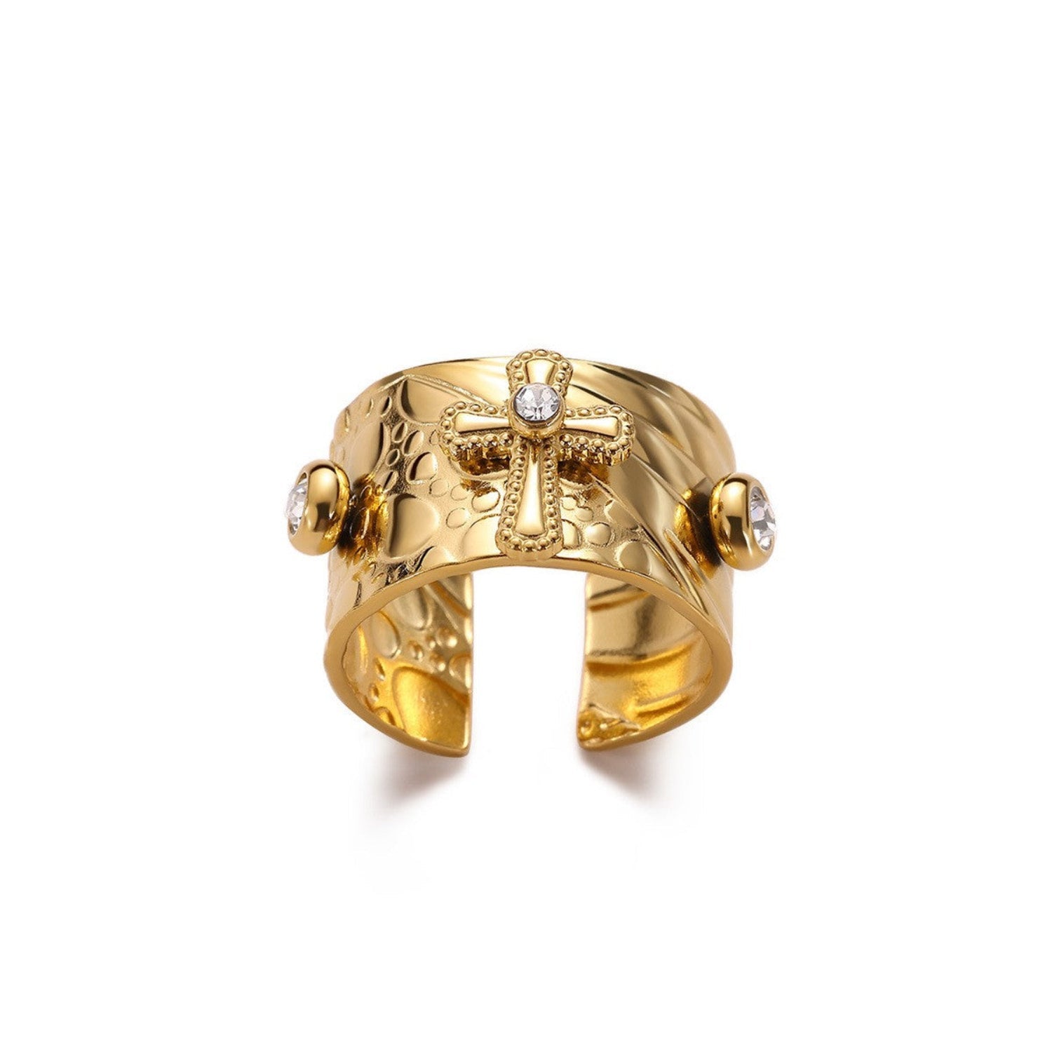 Gold Spinner Cross Band Ring JLTR0723