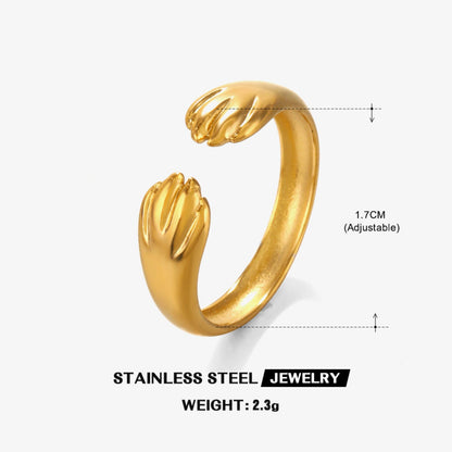 Metallic Gold Braided Statement Ring JLTR0747
