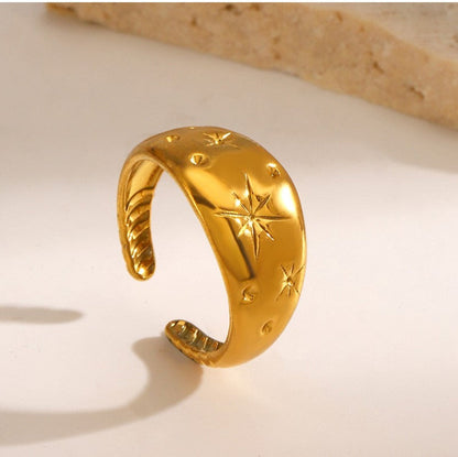 Golden Celestial Star Dome Ring JLTR0753
