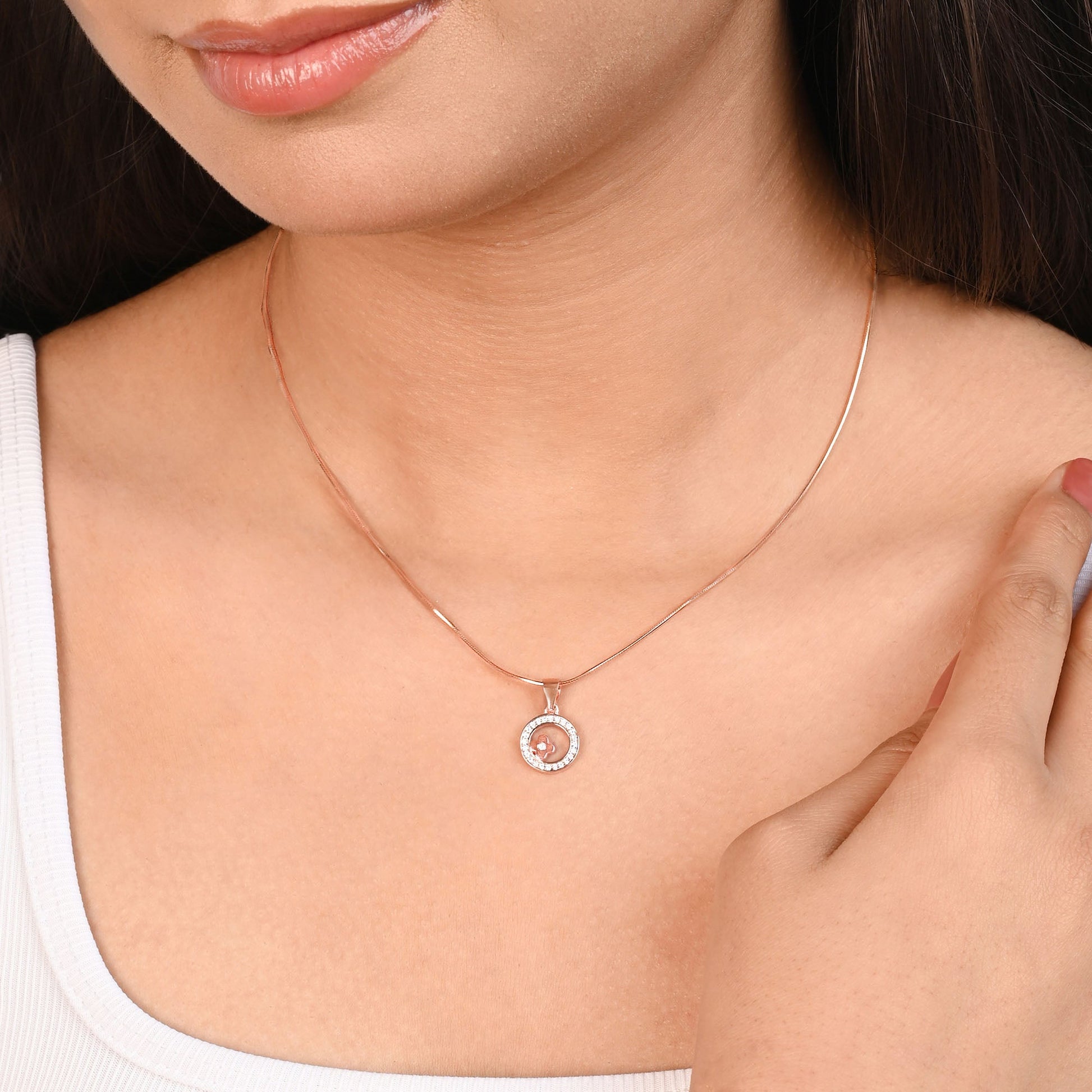 Clover Orbit Silver Pendant